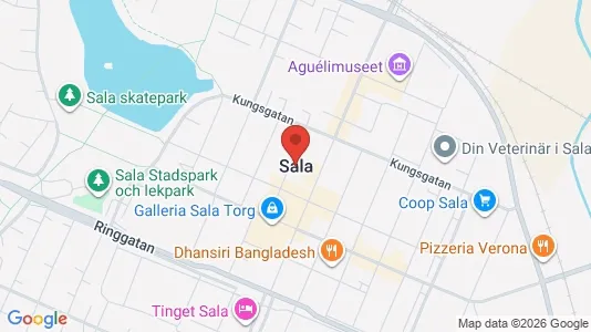 Fastighetsmarker till försäljning i Sala - Bild från Google Street View