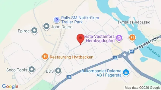 Fastighetsmarker till försäljning i Fagersta - kort over placeringen