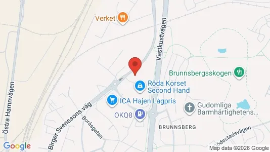 Fastighetsmarker till försäljning i Varberg - Bild från Google Street View